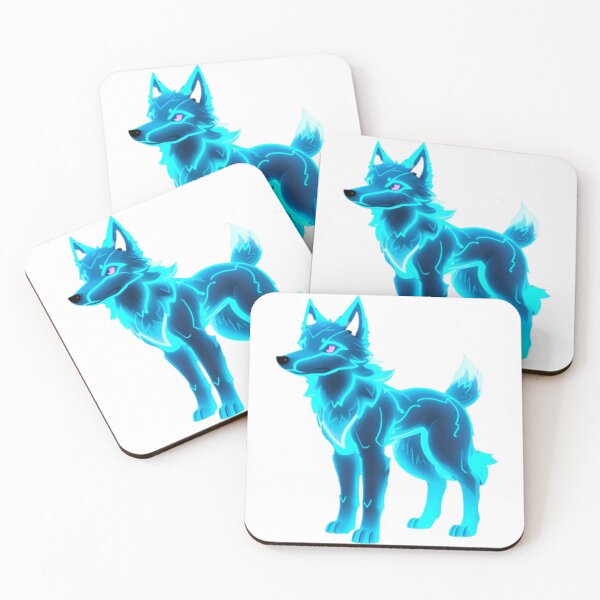 Item preview, Blue wolf dog neon light designed and sold by KorArtStudio.