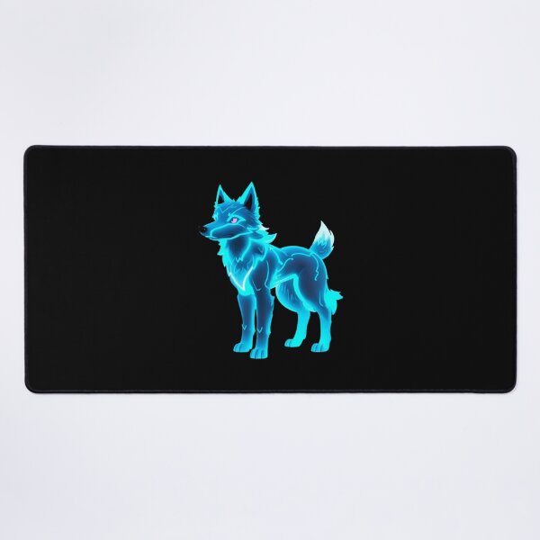 Item preview, Blue wolf dog neon light designed and sold by KorArtStudio.