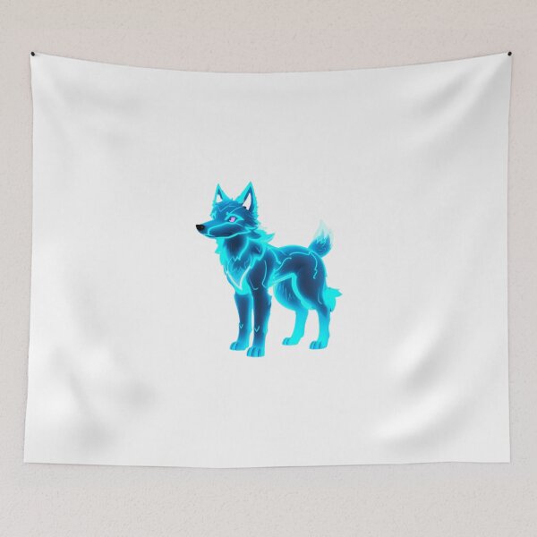 Item preview, Blue wolf dog neon light designed and sold by KorArtStudio.
