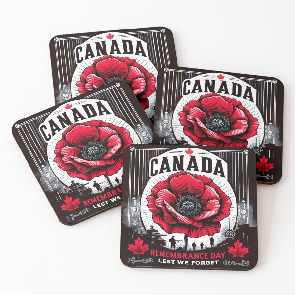 Item preview, Canada Remembrance Day Tribute: Vibrant Red Poppy and Heroic Silhouettes designed and sold by Matt's Artificial Nature.
