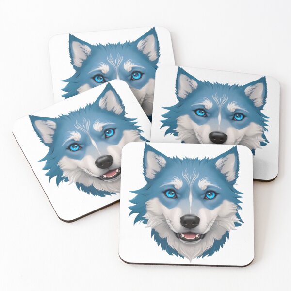 Item preview, Blue wolf dog face designed and sold by KorArtStudio.