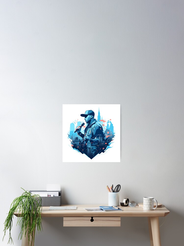 Imagen 2 de 3, Póster con la obra nas rap, diseñada y vendida por Ragil-Studio.