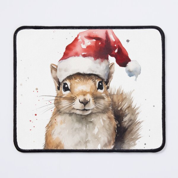 Item preview, Squirrel with Santa Hat designed and sold by ChillaStudio.
