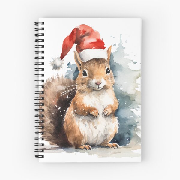 Artikelvorschau, Weihnachtseichhörnchen mit Weihnachtsmütze entworfen und verkauft von ChillaStudio.