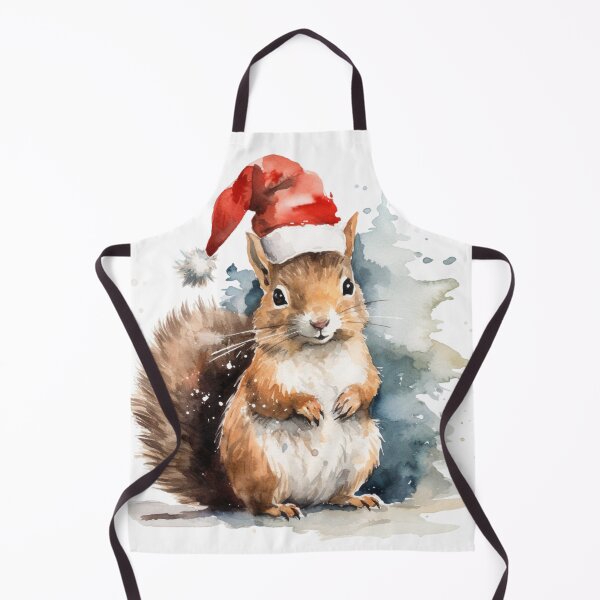 Item preview, Christmas squirrel wearing Santa hat designed and sold by ChillaStudio.