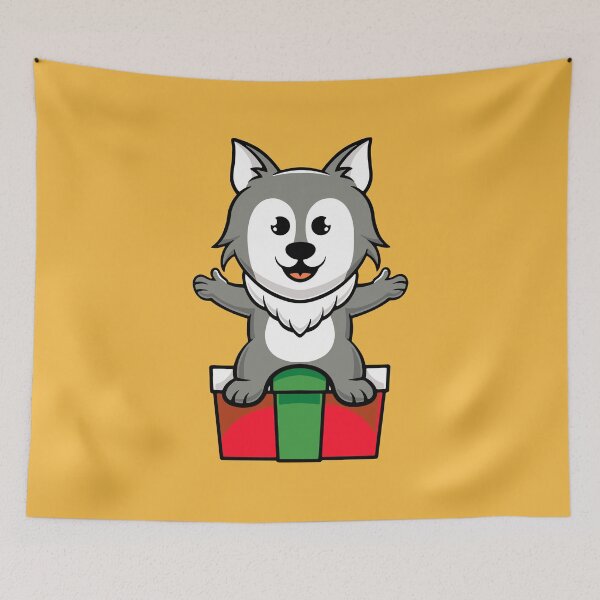 Item preview, Cute wolf in halloween cartoon illustration designed and sold by cubbone.