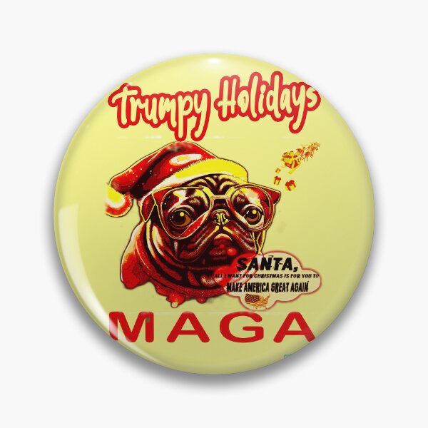 Item preview, Pug HAPPY HOLIDAYS 33 TRUMPY HOLIDAYS designed and sold by RedBluffTraders.