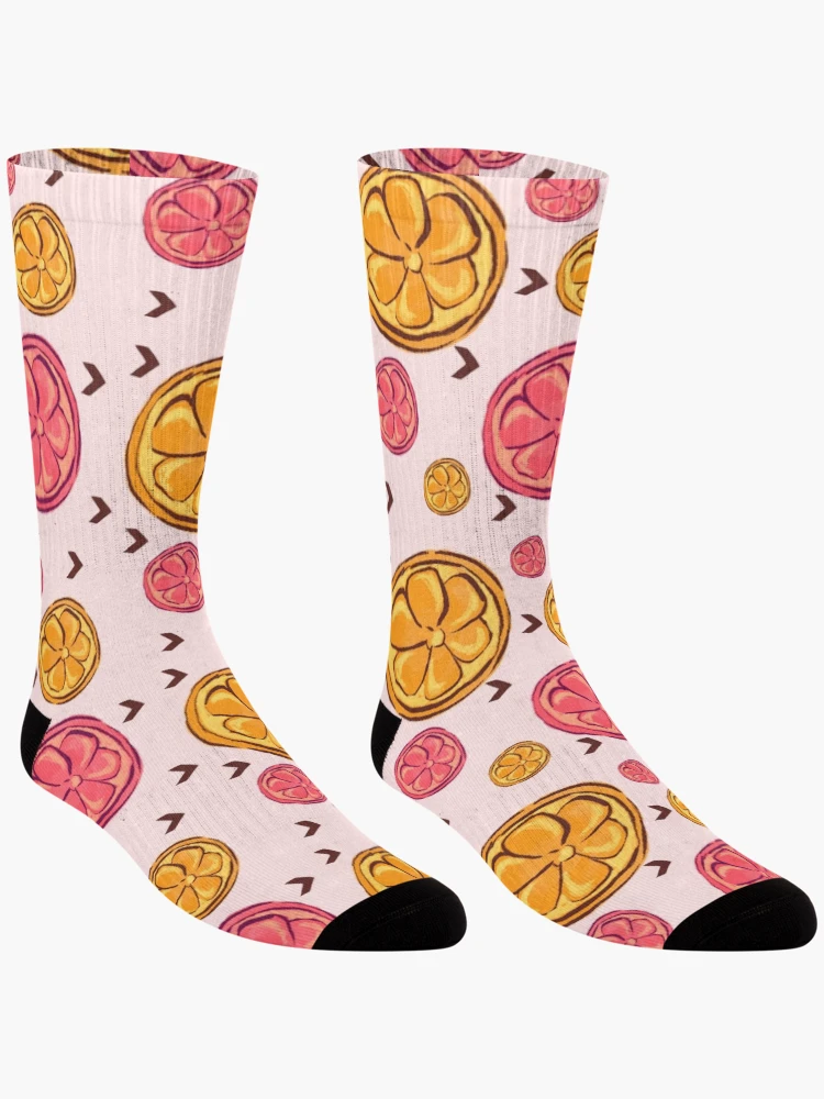 Thumbnail 3 of 5, Socks, Sweet Orange Slices Pattern designed and sold by InversionGraph.
