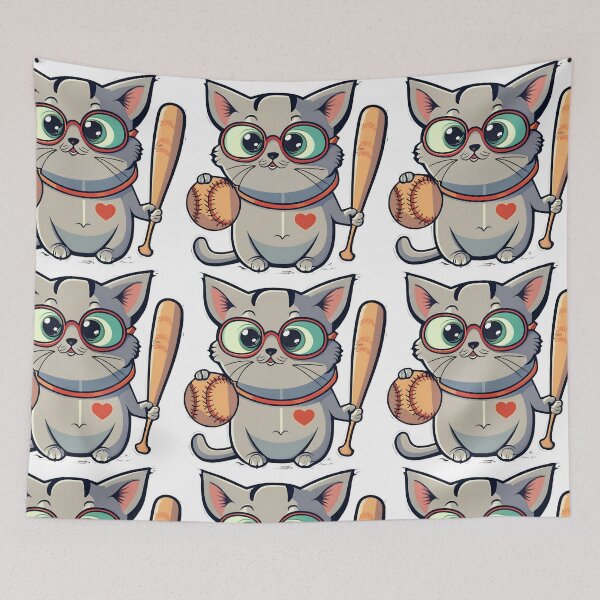 Item preview, The Baseball cat designed and sold by SabyDigitalArt.