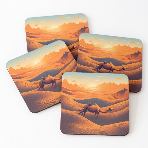 Item preview, Saharan Whisper: Camel Silhouette & Shifting Sand Dunes at Sunset designed and sold by PaintbrushPlace.