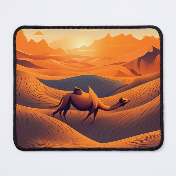 Item preview, Saharan Whisper: Camel Silhouette & Shifting Sand Dunes at Sunset designed and sold by PaintbrushPlace.