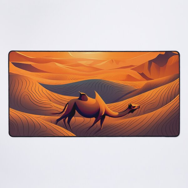 Item preview, Saharan Whisper: Camel Silhouette & Shifting Sand Dunes at Sunset designed and sold by PaintbrushPlace.