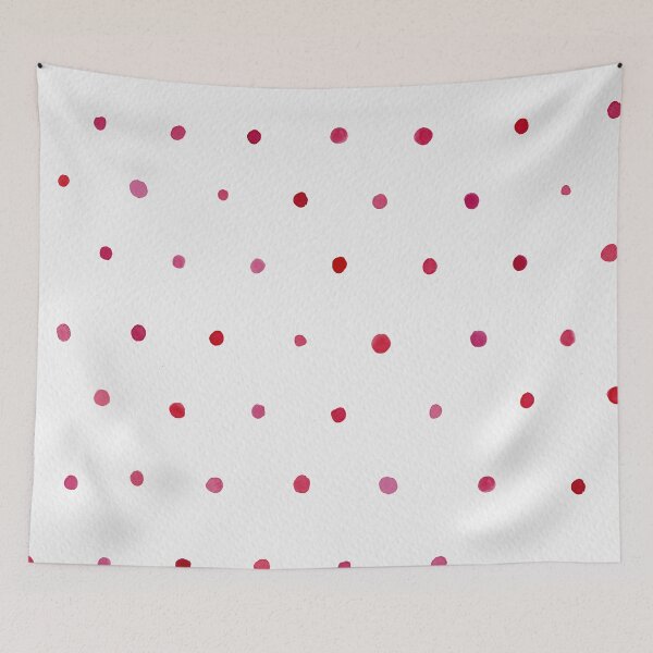 Item preview, Watercolor dots - simple hand-painted polka-dots in berry red and pink designed and sold by ReesaAnneArt.