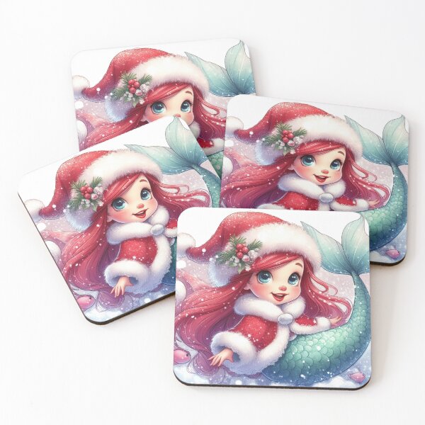 Item preview, Baby Little Mermaid Fan Art Christmas Fan Art | Little Mermaid Chistmas as Santa Claus wearing a Santa Hat Funny Cute Fan Art designed and sold by FestivePalette.