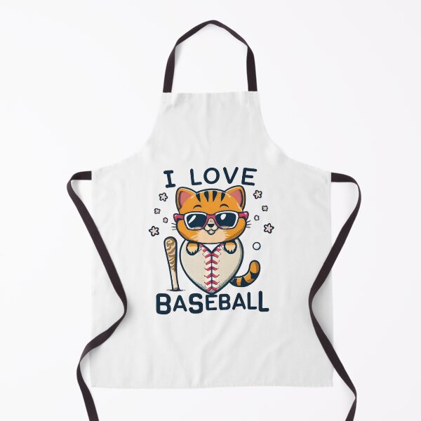 Item preview, cat and baseball  designed and sold by SabyDigitalArt.