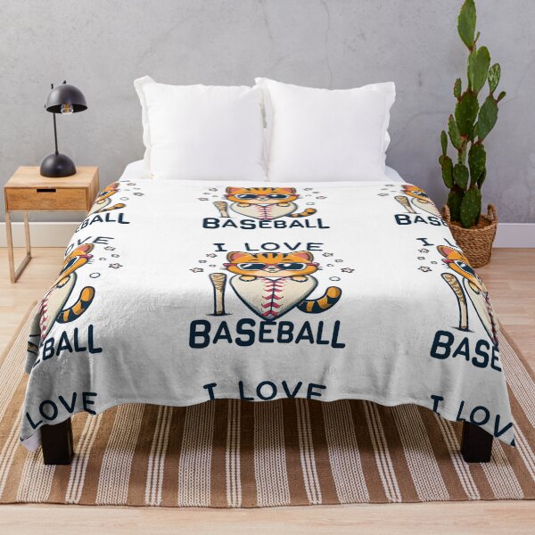 Item preview, cat and baseball designed and sold by SabyDigitalArt.