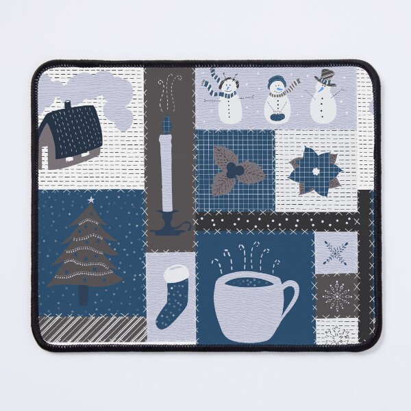 Item preview, Elegant Christmas Patchwork Pattern (Snowy Lavender, Atmospheric Blue, Sophisticated Brown) designed and sold by ‧͙⁺˚*･༓☾ Moon Saikia ☽༓･*˚⁺‧͙.