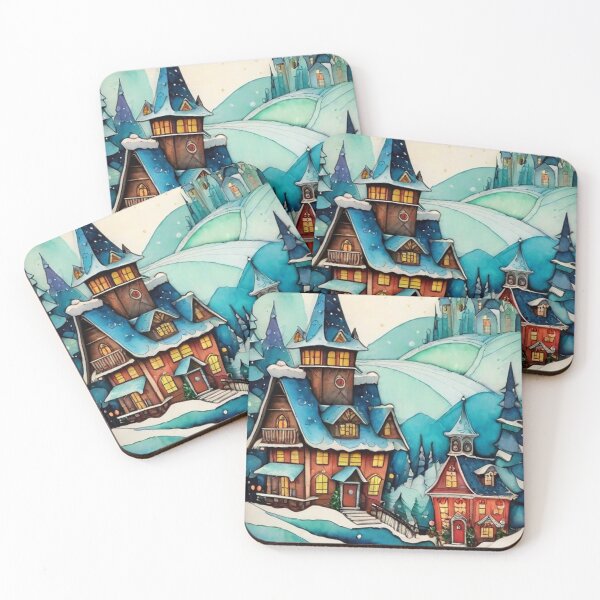 Item preview, Christmas Holiday Town designed and sold by ArTeaCupcake.