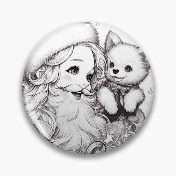 Item preview, Santa Woman Female Santa with Puppy Cute Santa Claus Girl Santa Christmas puppy | Funny Cute Santa Anime designed and sold by FestivePalette.