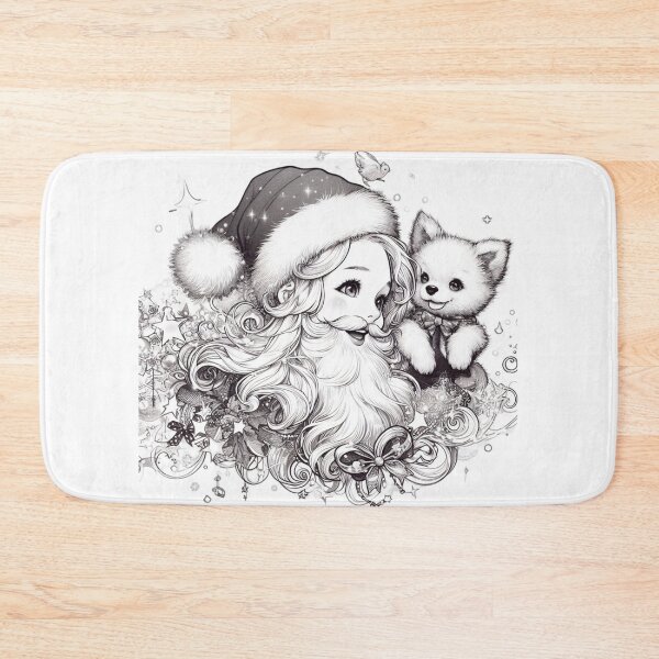 Item preview, Santa Woman Female Santa with Puppy Cute Santa Claus Girl Santa Christmas puppy | Funny Cute Santa Anime designed and sold by FestivePalette.