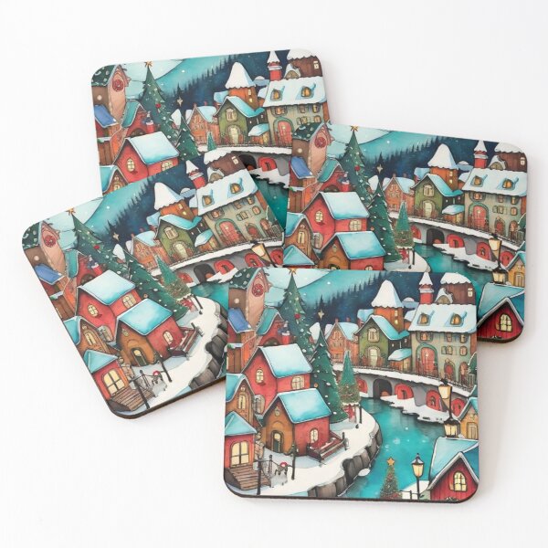 Item preview, Christmas Country Town designed and sold by ArTeaCupcake.