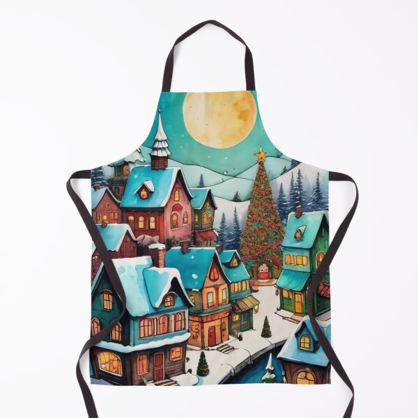 Item preview, Christmas Town with Moon designed and sold by ArTeaCupcake.