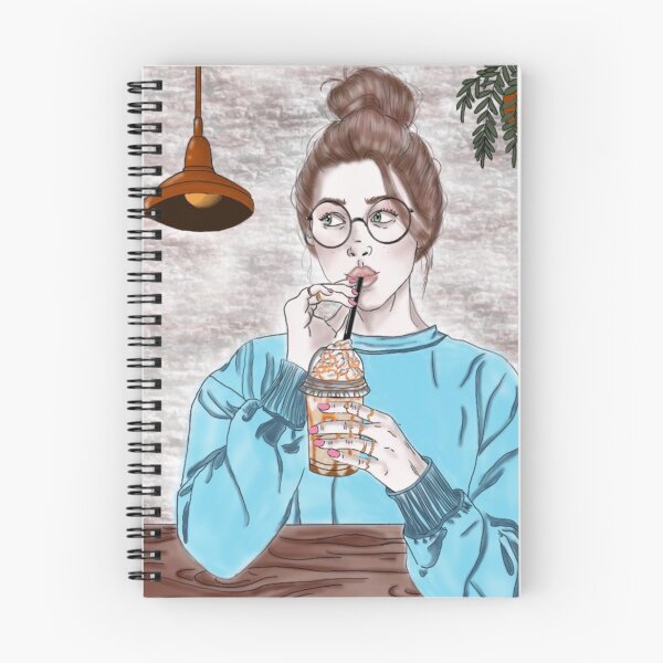 Item preview, Digital painting of a girl at a coffee shop designed and sold by AngelArtStudios.