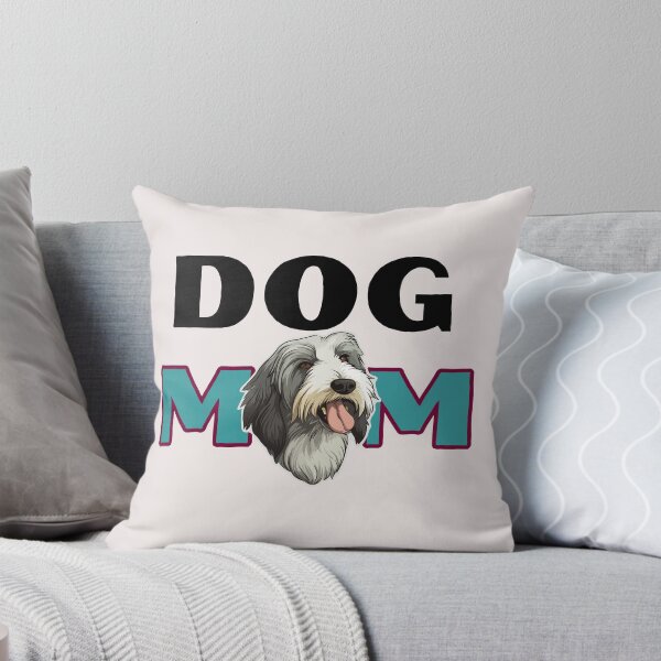 Item preview, Minimalistic blue quote "Dog Mom" Bearded Collie Dog  designed and sold by GoodyPaws.