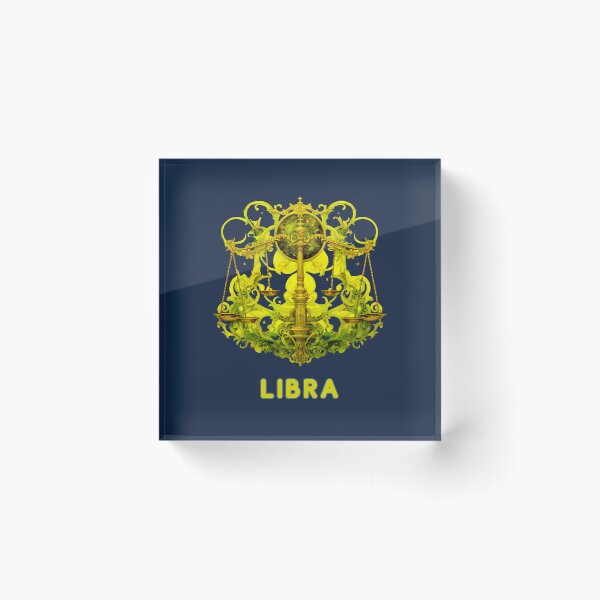 Item preview, Vibrant Libra Zodiac- Horescope/SunSign Theme  on  navy blue background designed and sold by CosmicNook1.