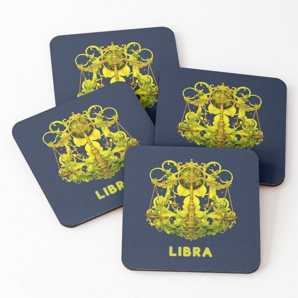 Item preview, Vibrant Libra Zodiac- Horescope/SunSign Theme  on  navy blue background designed and sold by CosmicNook1.