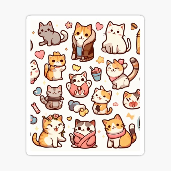 Item preview, A collection of pretty cats. Meow patterns designed and sold by Miya-ArtShop.