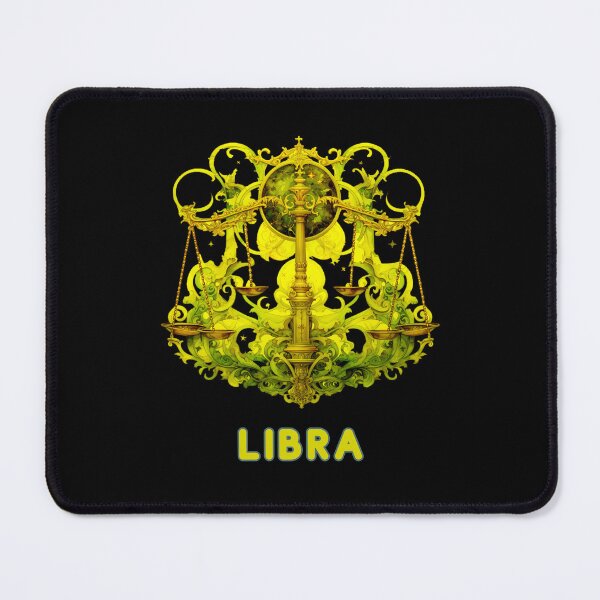 Item preview, Libra Zodiac- Horescope/SunSign Theme on Black blueback ground designed and sold by CosmicNook1.