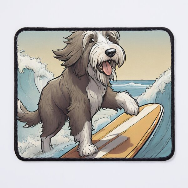 Item preview, Cute Surfing Bearded Collie dog designed and sold by GoodyPaws.