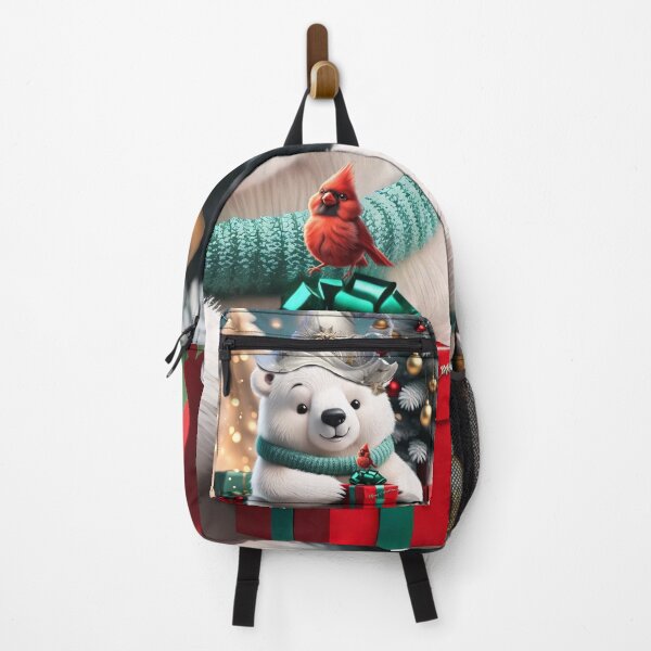 Item preview, Cute fluffy christmas polar bear with gift. designed and sold by nicky2342.