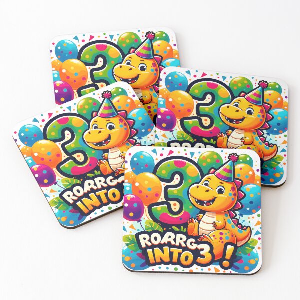 Item preview, Happy 3rd Birthday - Roaring Dino Party Fun designed and sold by Jurady.