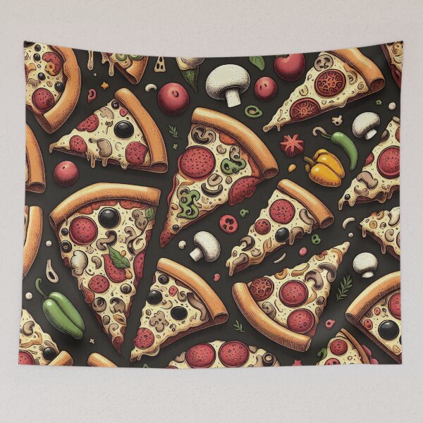 Item preview, Pizza Slices Pattern designed and sold by ArtFactoryAI.