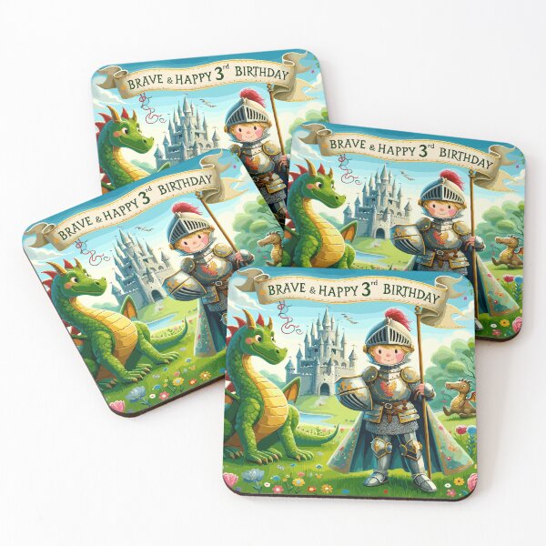 Item preview, Happy 3rd Birthday - Dragon & Knight Medieval Fest designed and sold by Jurady.