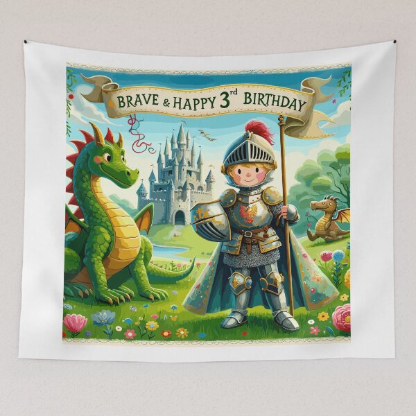 Item preview, Happy 3rd Birthday - Dragon & Knight Medieval Fest designed and sold by Jurady.