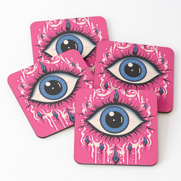 Item preview, Modern Turkish Evil Eye Illustration on Pink Background  designed and sold by GulDesignCo.