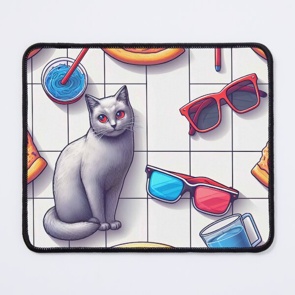 Item preview, Pizza, cat and 3D glasses designed and sold by teesandlove.
