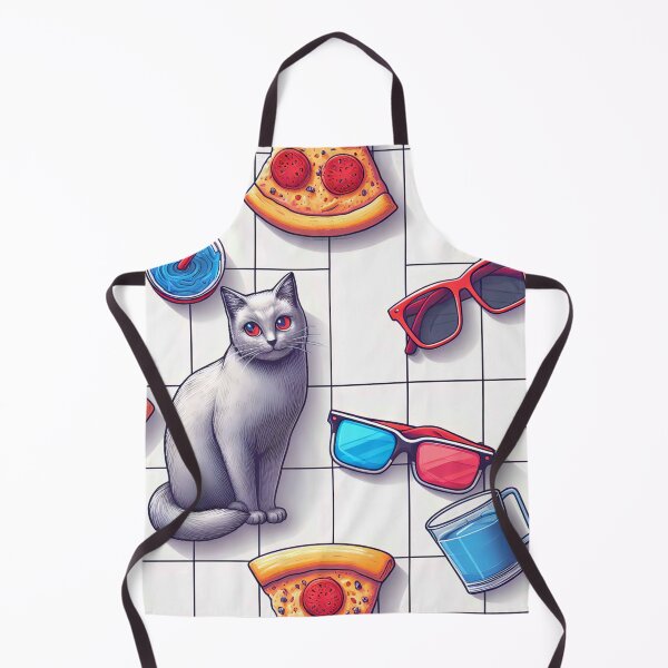 Item preview, Pizza, cat and 3D glasses designed and sold by teesandlove.