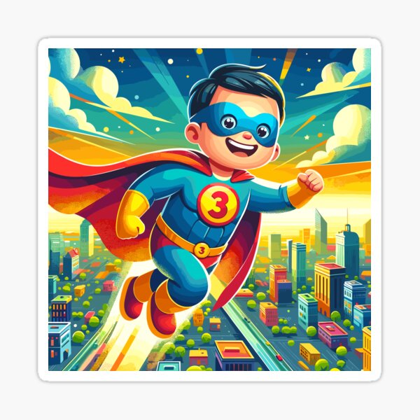 Item preview, Happy 3rd Birthday - Superhero Flight Adventure designed and sold by Jurady.