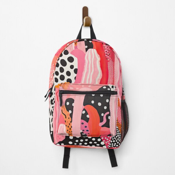 Item preview, Pink and Black Modern Abstract Coral Reef with Dots Art Illustration designed and sold by GulDesignCo.