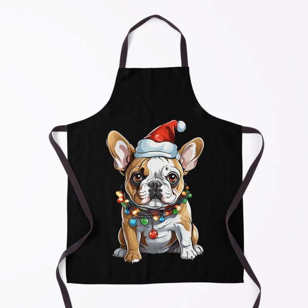 Item preview, Pug Tangled in Christmas Lights With Christmas Santa Hat designed and sold by Peculiarts.