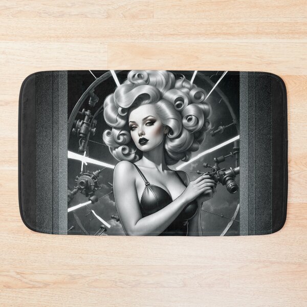 Item preview, I Dabble In Mechanical Engineering Barbenheimer Retro Fusion Pin Up AI Concept Art by Xzendor7 designed and sold by Xzendor7 Digital Art Creations.