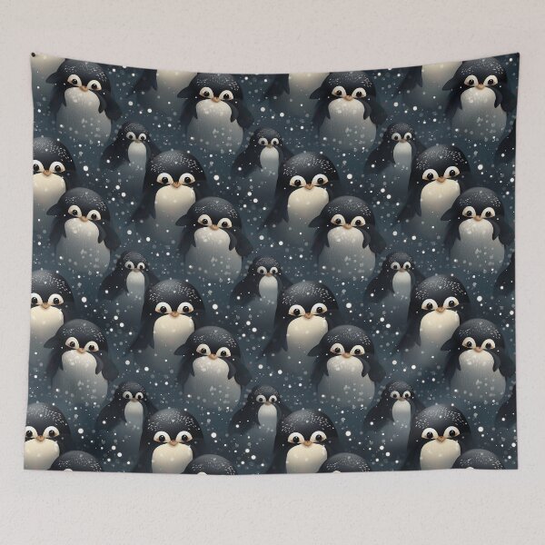 Item preview, Modern pattern with penguins in 3D cartoon style designed and sold by Pflugart.