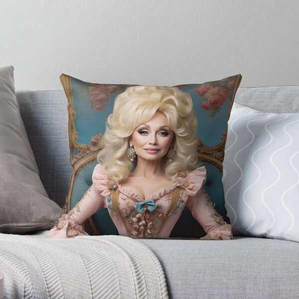 Digital design of Dolly Parton 3 Throw Pillow