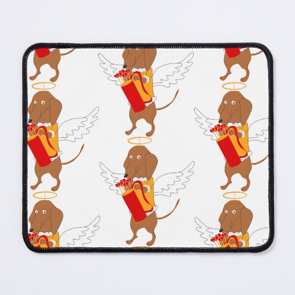 Item preview, A dachshund dog in a Cupid costume illustration on white background	 designed and sold by Innamalinka.