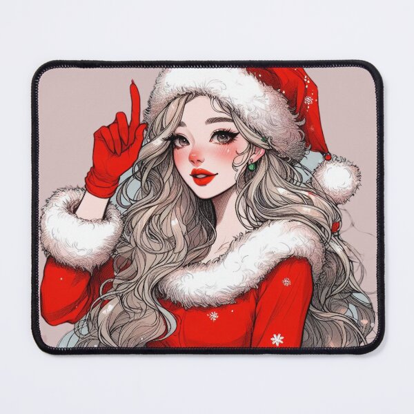 Item preview, Christmas Anime Girl Kpop Christmas Santa Pink Cheeks | Woman Female Santa Funny Cute Santa Anime, Merry Christmas! designed and sold by FestivePalette.