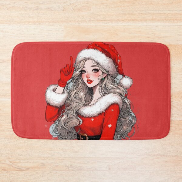 Item preview, Christmas Anime Girl Kpop Christmas Santa Pink Cheeks | Woman Female Santa Funny Cute Santa Anime, Merry Christmas! designed and sold by FestivePalette.